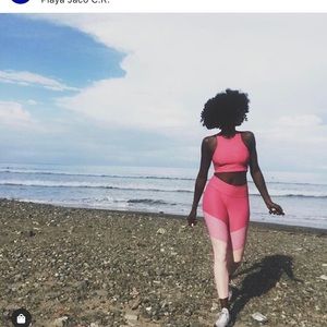 Outdoor voices flamingo spring leggings size L